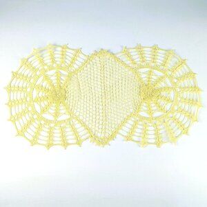 Vintage 50s/60s Crocheted Yellow Doily Placemat